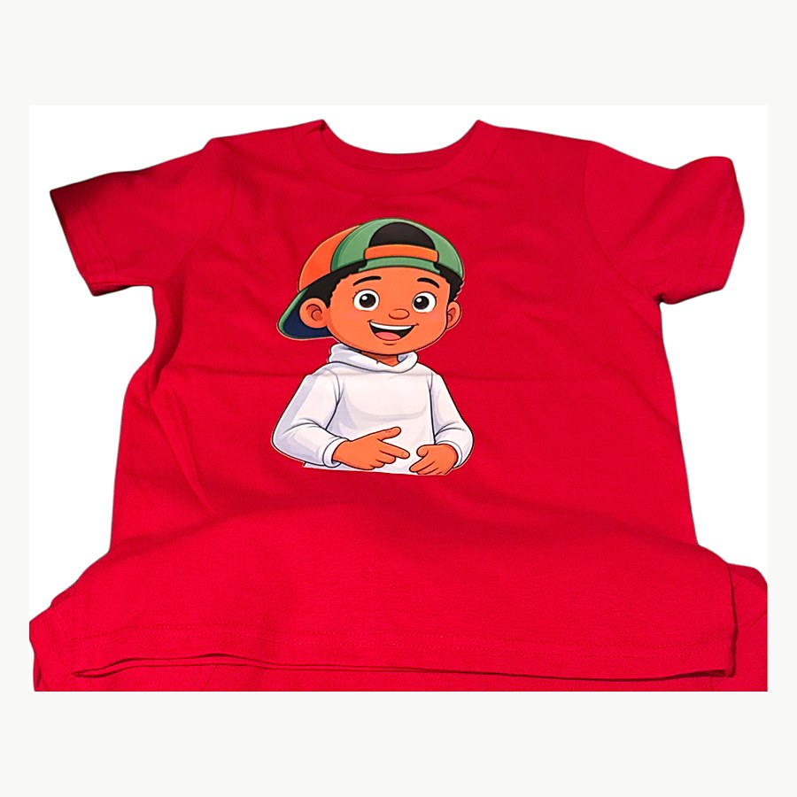 Red kids T-shirt with Jaxson